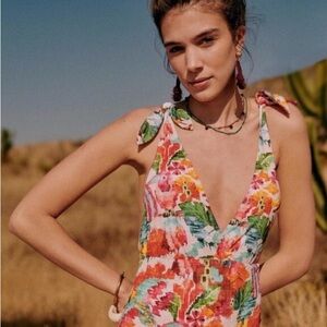 Sezane Multicolor Floral One-Piece Swimsuit